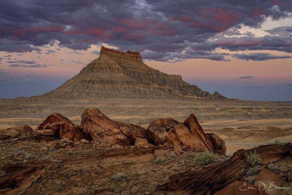 Sunset over Factory Butte
